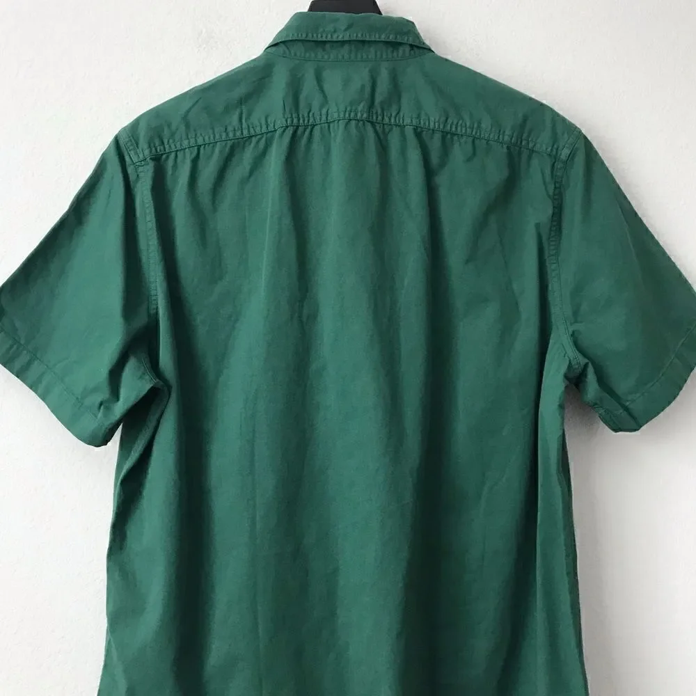 New! J Crew Men’s Short Sleeve Garment Dyed Vintage Twill Workshirt Casual Shirt